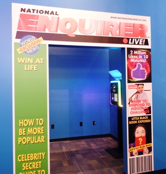 This Beyond The Lens Photo Booth Allows You Put Your Photo and Personal Headline on the Cover of National Enquirer.