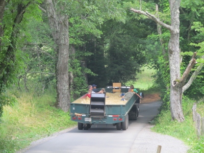 going for hay ride in cades-cove wagon