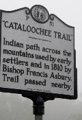 The sign leading to Cataloochie reveals some history about the area
