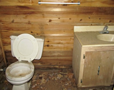 This old bathroom in Elkmont is a good indication of how folks in the community once lived.
