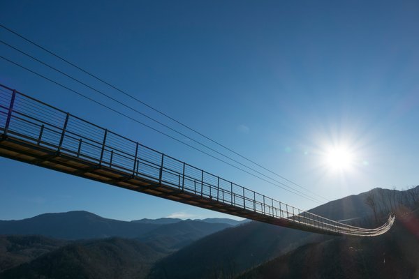 The Gatlinburg Skylift Bridge is filled with excitement and lovely mountain views!