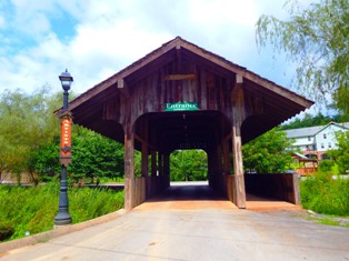 People actually drive across, or you can walk across this covered Glades bridge.