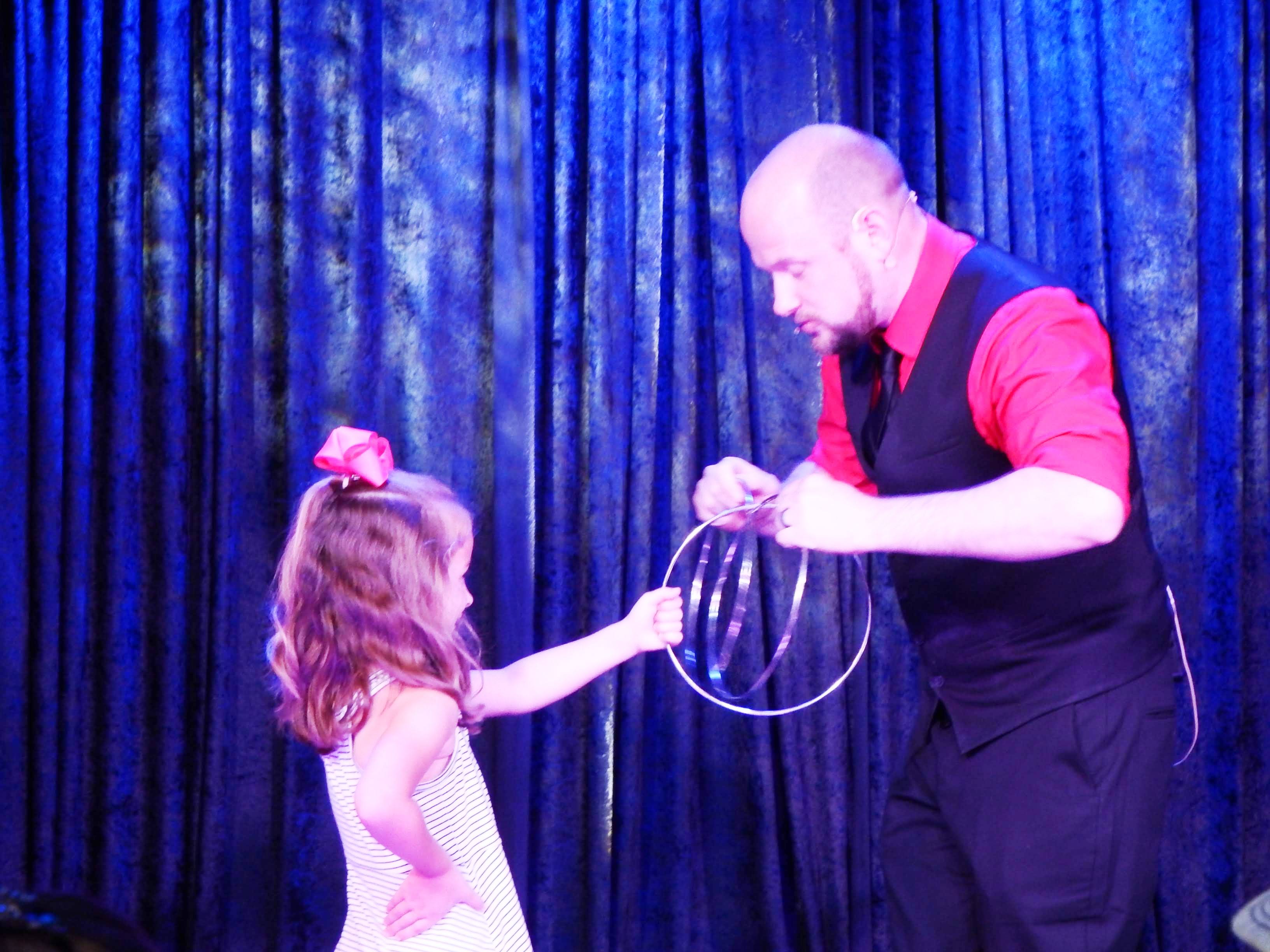 When you visit Impossibilities Magic Show Audience Participation is almost inevitable!!  You could be the next person to join in on the fun!